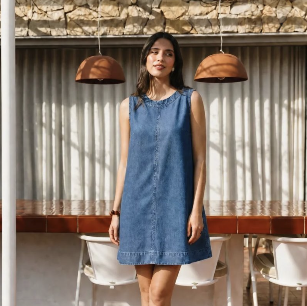 Robe Trapèze en Denim – Etikashion