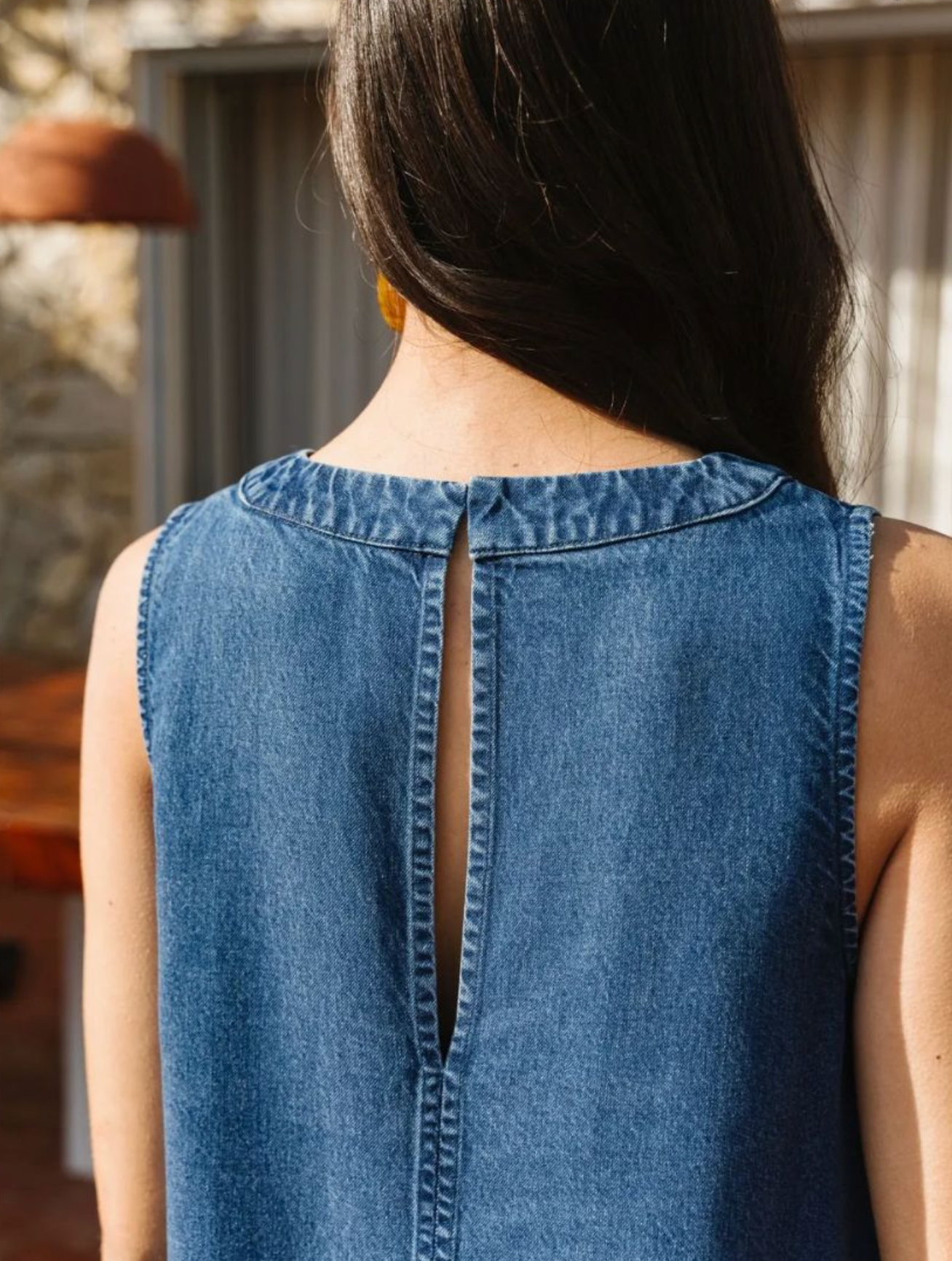 Robe Trapèze en Denim – photo 3