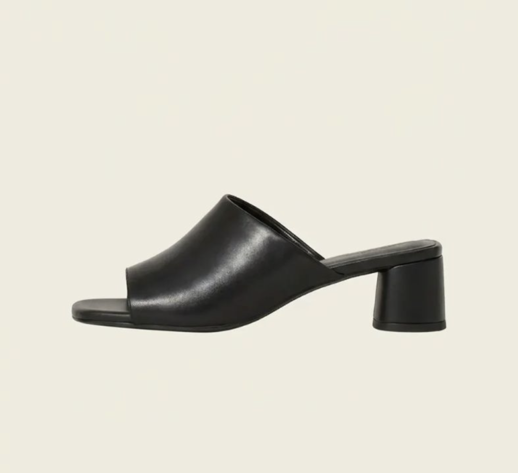 Mules Talon Cylindrique Noir – Etikashion