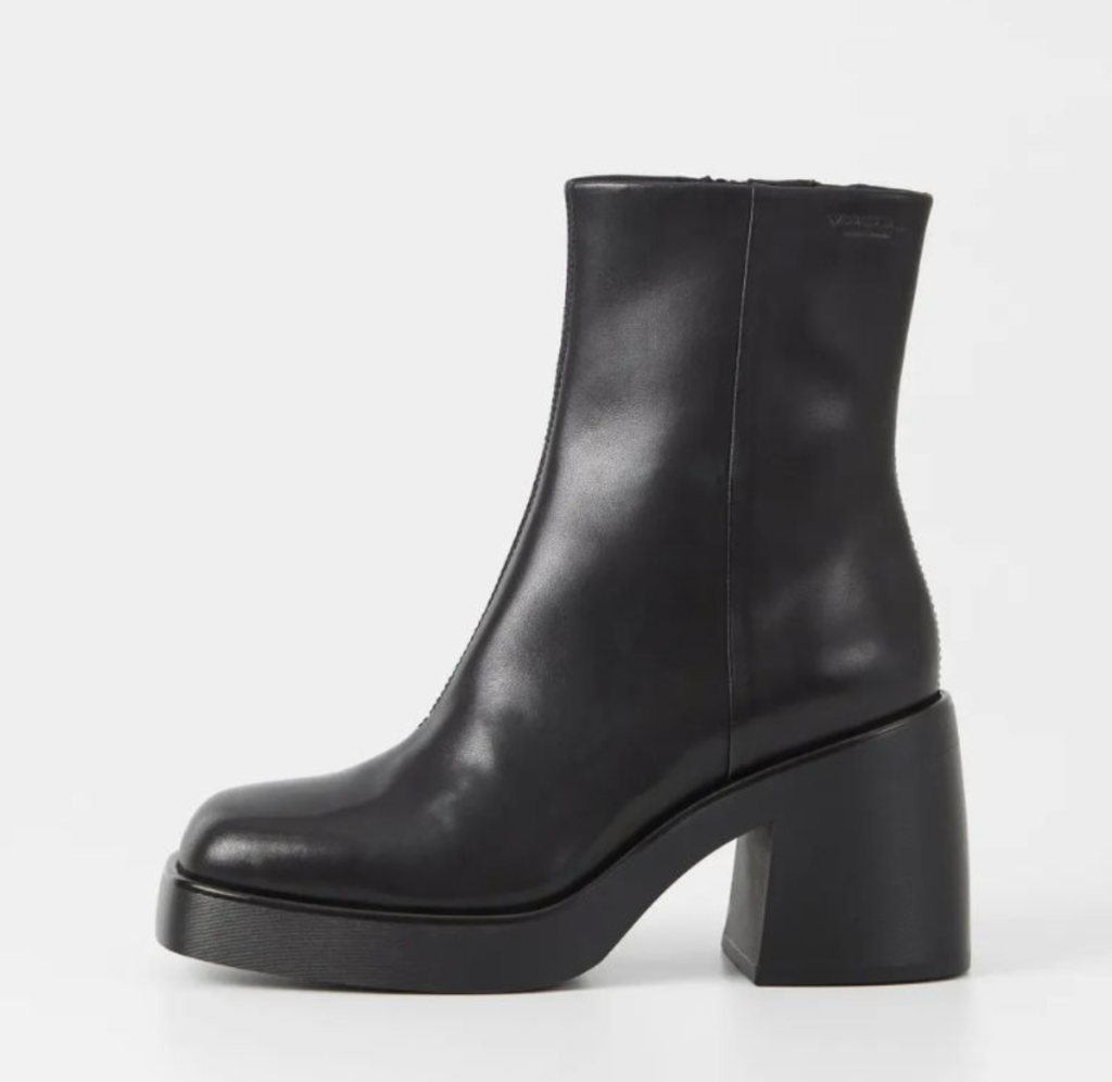 Bottines Cuir Plateforme Noir – Etikashion