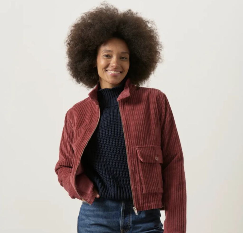 Veste Velours Côtelé Terracotta – Etikashion