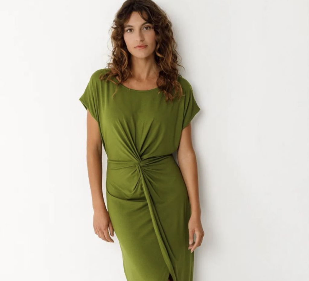 Robe Drapée Nouée Kaki – Etikashion