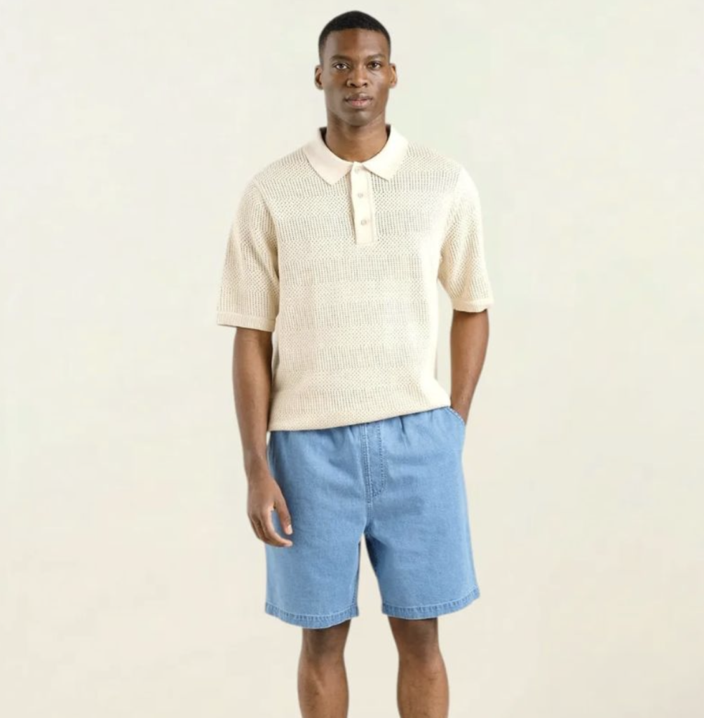 Short en Jean Bleu Ciel Taille Élastiquée – Etikashion