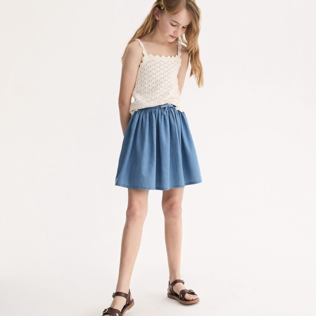 Jupe Chambray Évasée – Etikashion